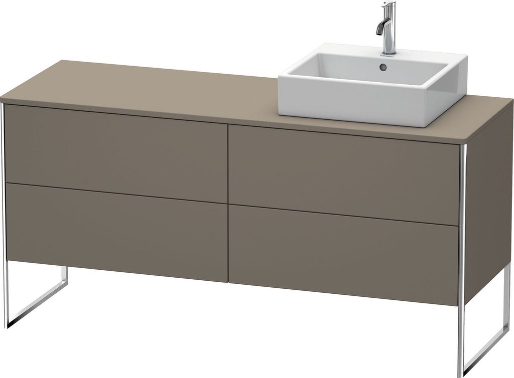 Duravit XSquare Konsolenwaschtischunterbau freistehend, 4 Auszüge, Becken rechts, 1600x778x548mm, XS4924R9090