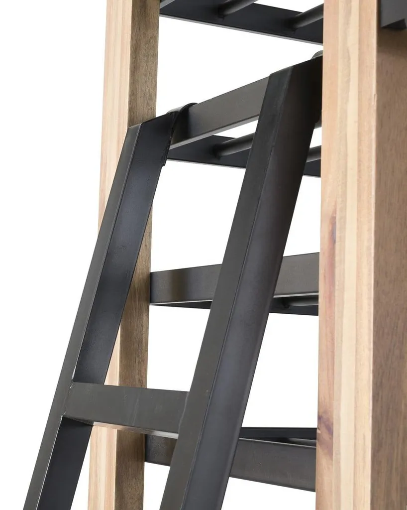 SIGNATURE Echelle vinothèque en métal noir L 25 x H 190 cm Design