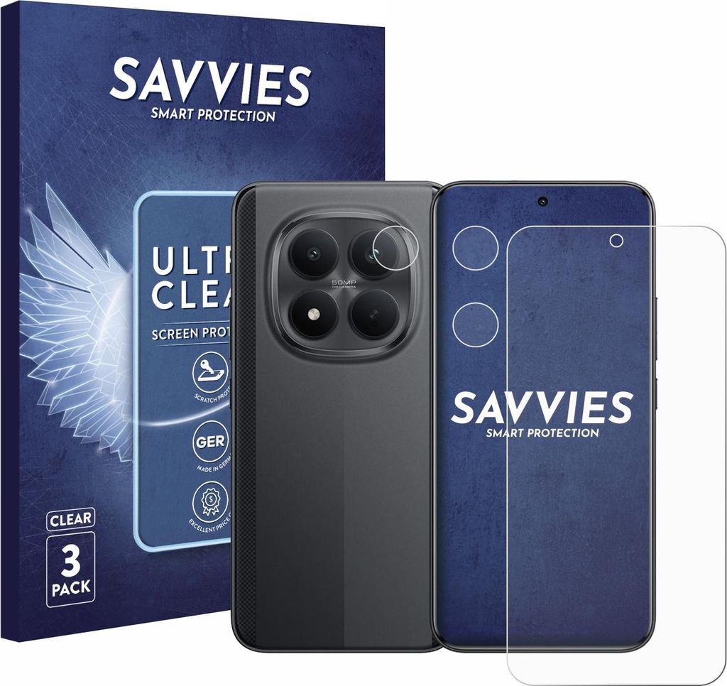 6x Für Xiaomi Poco M8 Pro (Display+Kamera) Schutzfolie Savvies Displayschutz Display Schutz Folie Klar Transparent