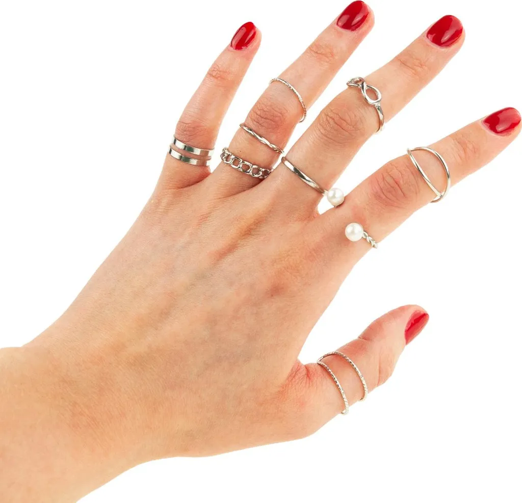 Bagues Anneaux En Argent - Lot de Bijoux Tendance Modèle Tg66797