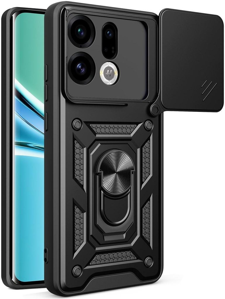 Hülle für Oppo Find X9 - Phonesta CamShield Back Cover mit Kamera-Slider - Schwarz
