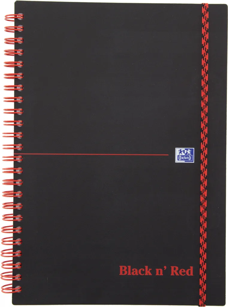 Blocco universitario Oxford Black n' Red, DIN A4, a scacchi, PP