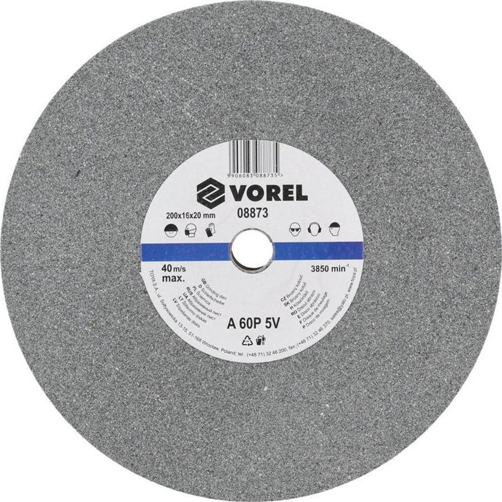 Vorel Feinschleifscheibe 200*16*20Mm 08873 Image du produit 