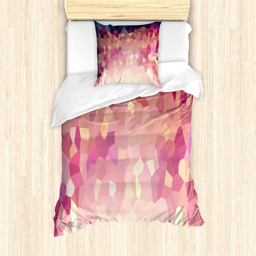 Set Letto Singolo ABAKUHAUS 135x200 cm | Design Geometrico Blush