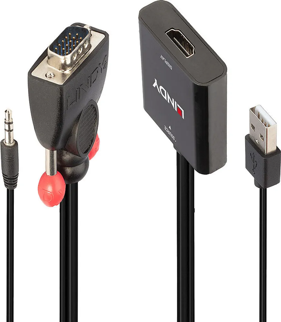 Solution Écran Noir VGA : Adaptateur Lindy avec Audio et Alimentation USB