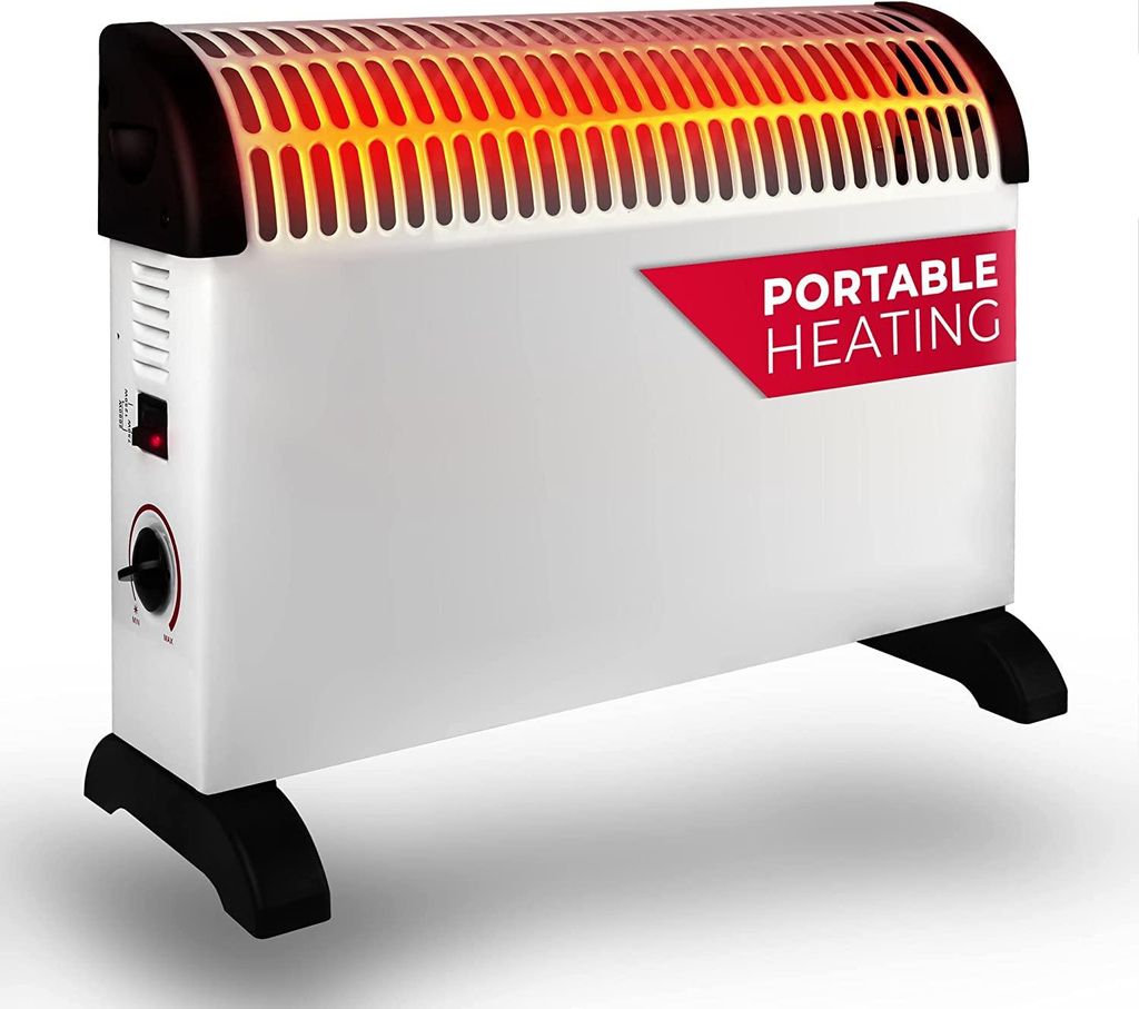 JUNG Alpin Konvektor Heizung Elektrisch mit Thermostat & Tragegriff, Heizgerät 2000 Watt Energiesparend, mobile Elektroheizung für Räume bis 35qm