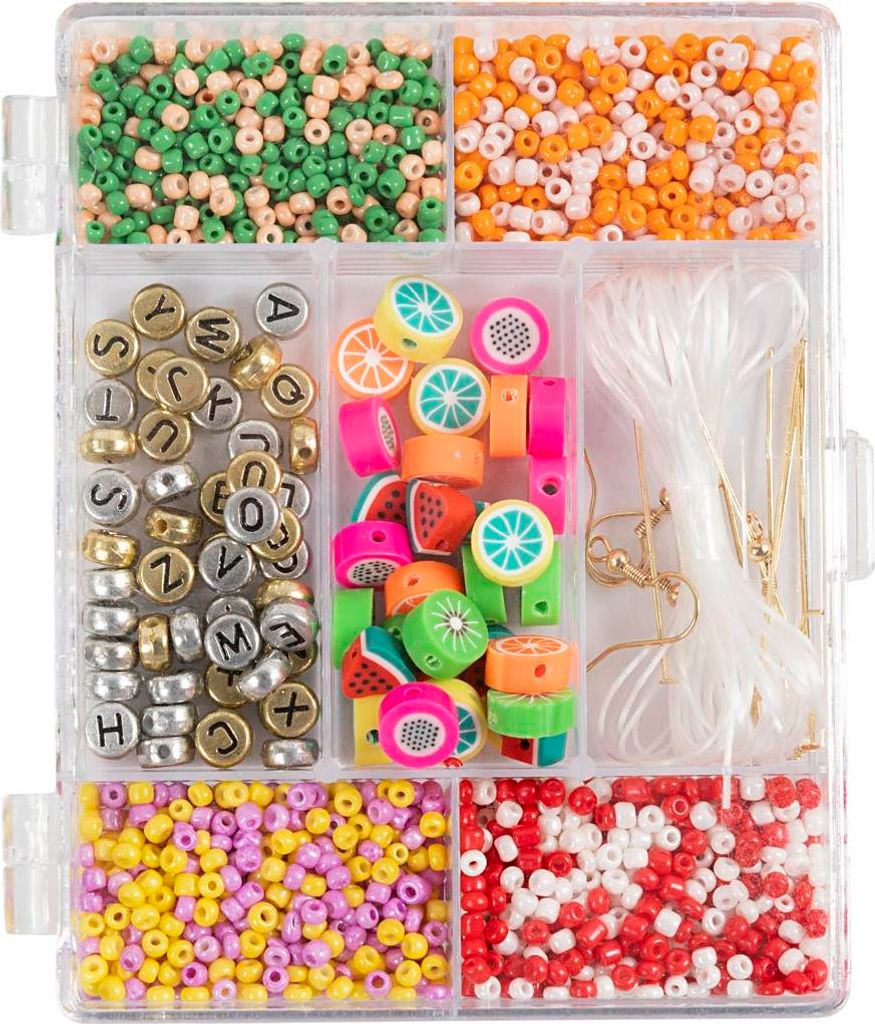 Creativ Company Kreativbox Schmuck, Fruchtmix, ca. Über 1600 Teile, kräftige Farben, 1 Box