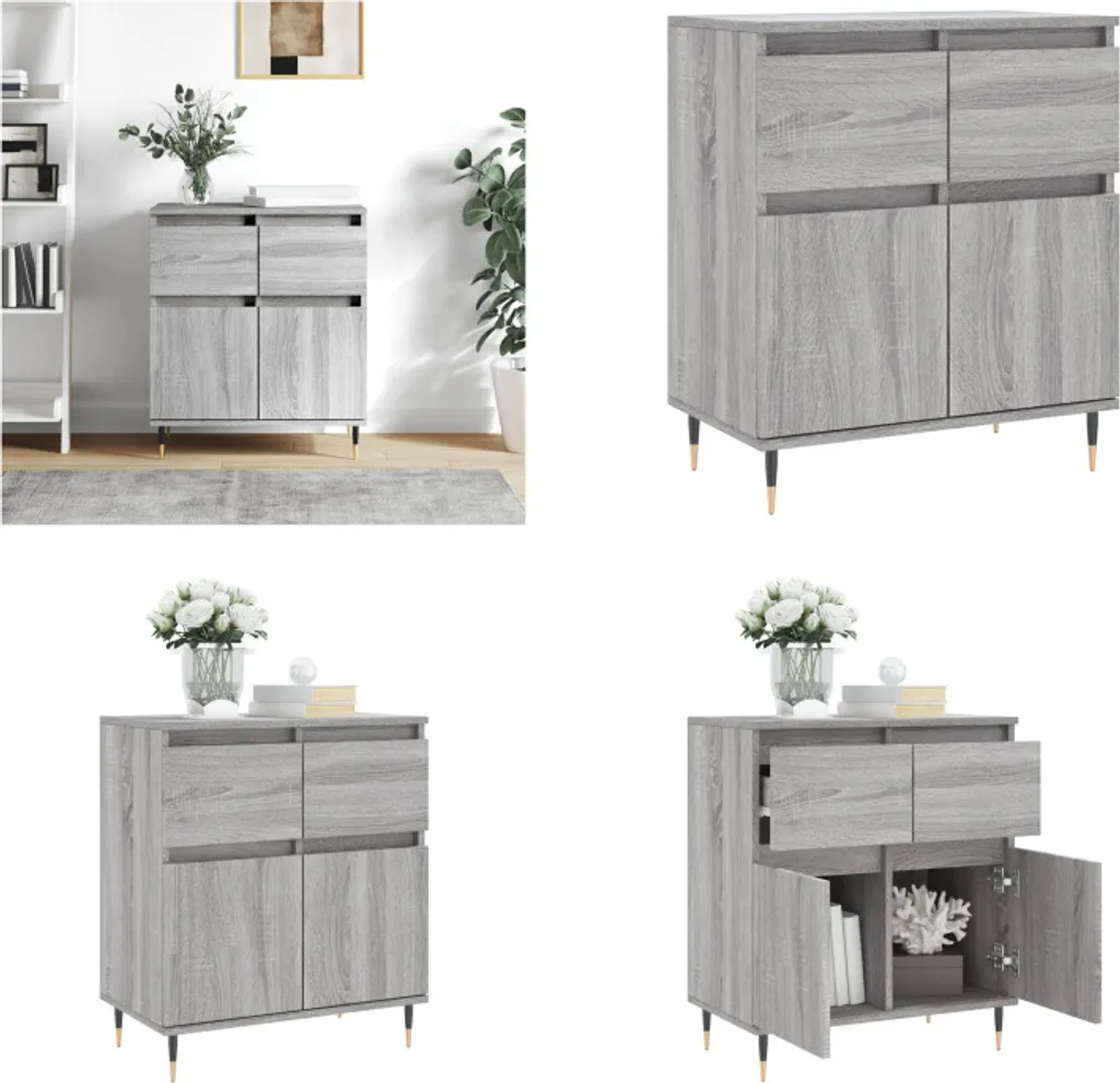 Credenza Grigio Sonoma vidaXL 60x35x70 cm | Mobiletto Multiuso Salvaspazio