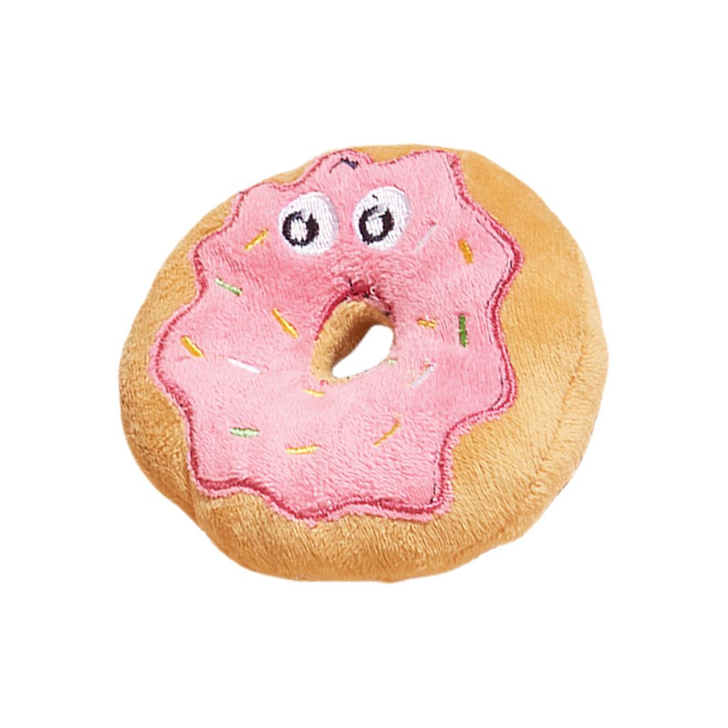 Interaktives Donut-Plüschtier, bissfest, Zähneknirschen, lustiges Quietschspielzeug, Stressabbau, Hundezubehör