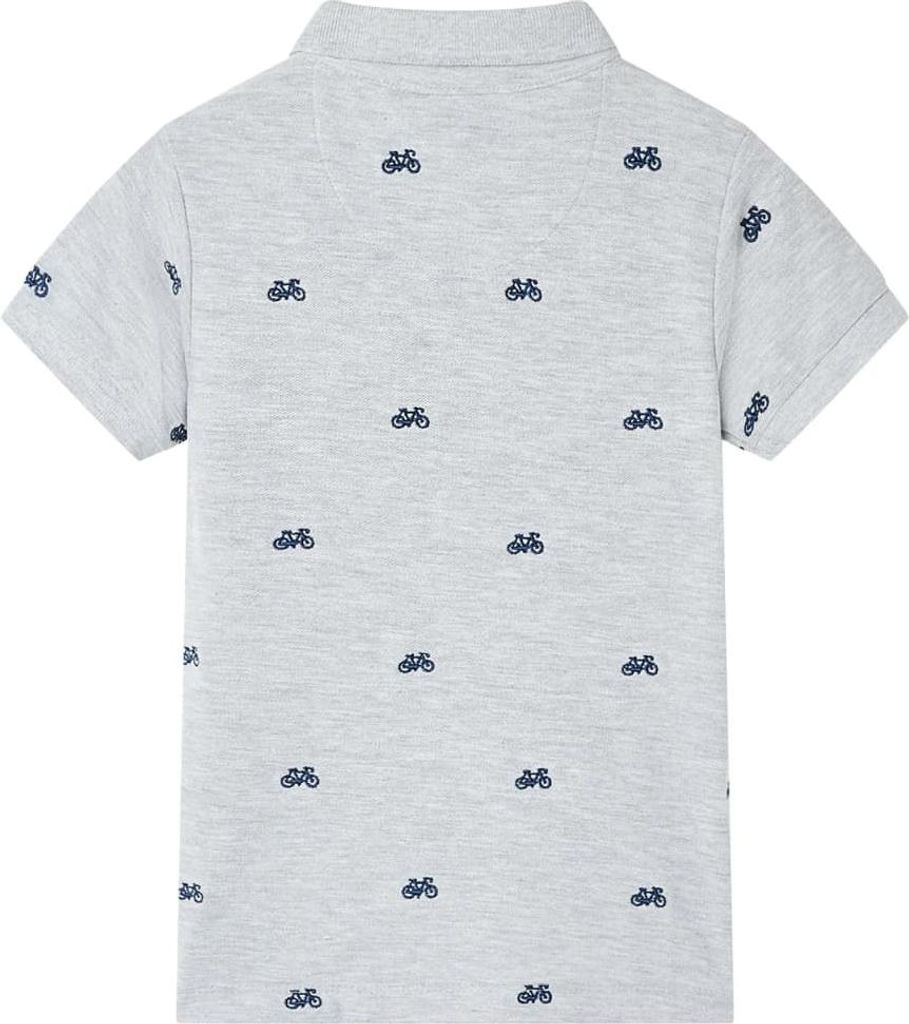 vidaXL Kinder-Poloshirt Grau Melange 128