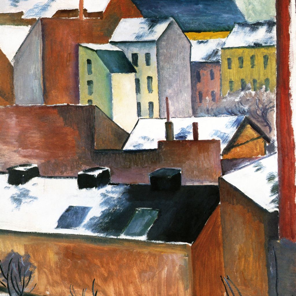 August Macke Kunstdruck Bild - Die Bonner Marienkirche Im Schnee, 1911, Detail (100 x 100 cm)