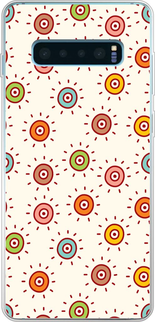 MuchoWow Handyhülle Schutzhülle Hülle für Telefoonhoesje Samsung Galaxy S10 Lite Muster - Sonne - Punkte - Mädchen - Kinder - Kinder Silikon...