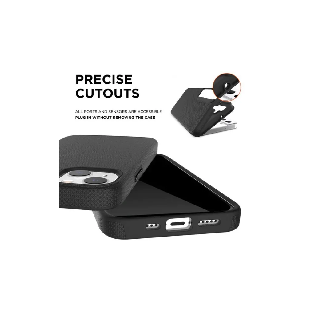 Eiger, Cover rigida per iPhone 14 Pro Max con 2 strati di protezione ultra-rinforzata contro le cadute da 4M, nero - 6