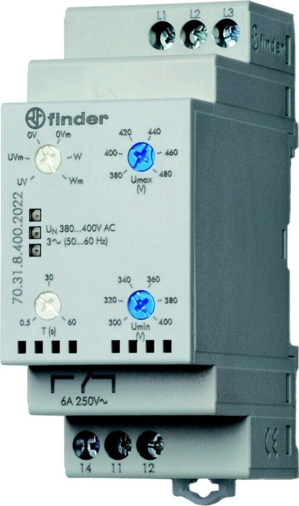 Finder 3-Phasenüberwachung 380-415 V AC 70.31.8.400.2022 Produktbild 