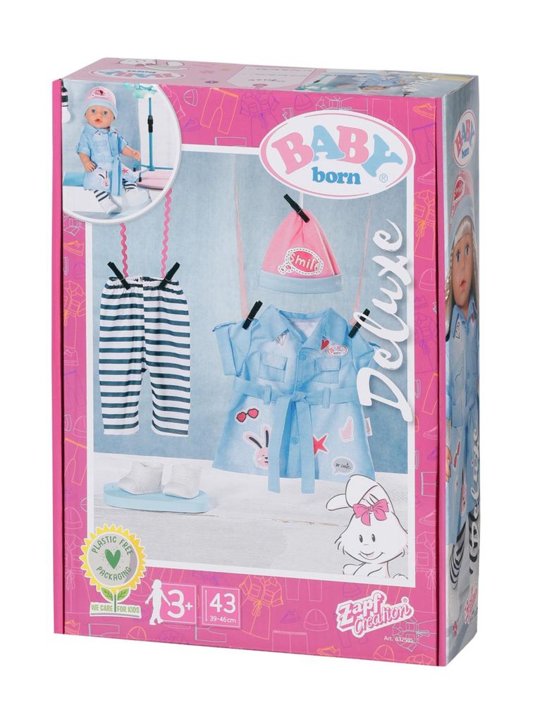 BABY born Deluxe Jeans Kleid 43cm - Puppenset Kleid, Produktbild 