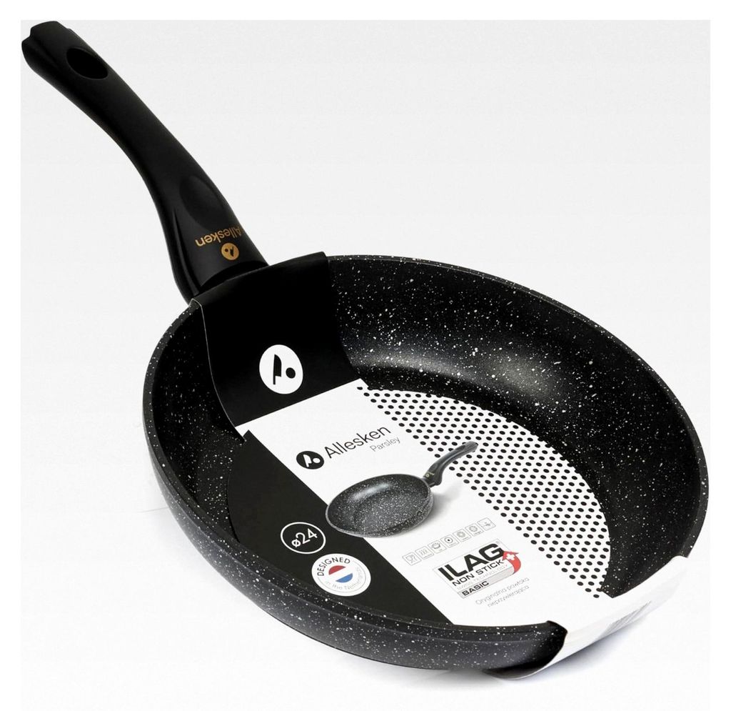 Induktionspfanne 24 cm - Ilag Basic Antihaftpfanne für alle Herdarten - Beschichtete Bratpfanne mit hitzebeständigem Griff - Aluminium Induktions...