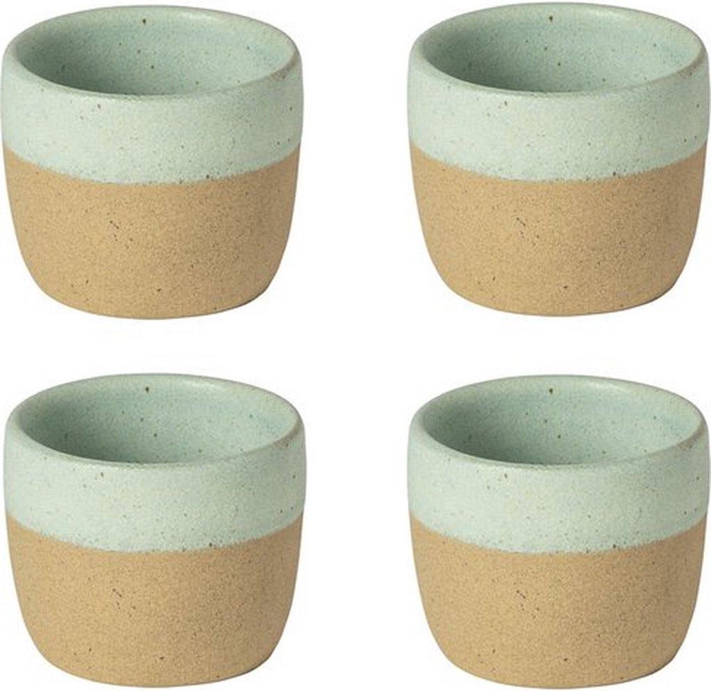 Costa Nova Arenito Espressotassen – Cyaan – 4er-Set – Handgefertigt in Portugal – Espressotassen aus Steingut