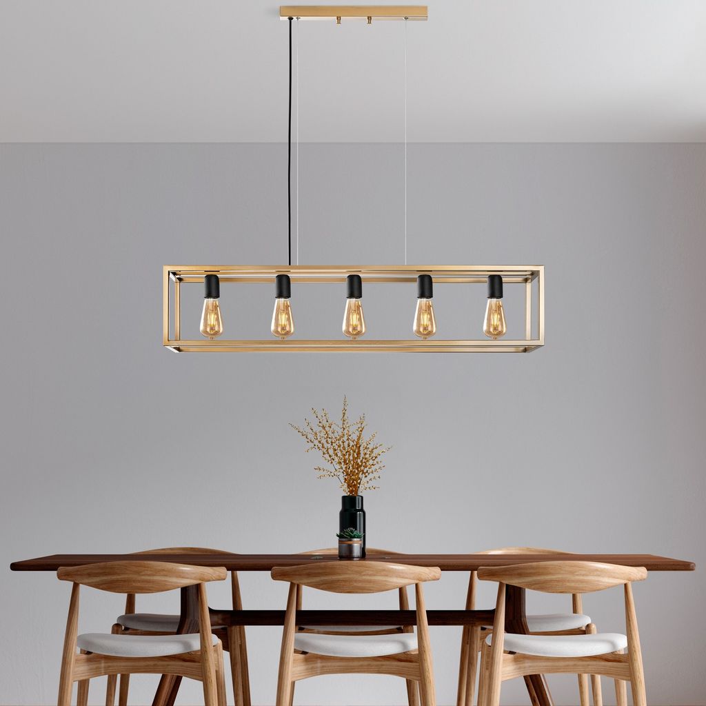 Opviq, Kafes - 13749, Kronleuchter, Gold, METALLKÖRPER, 100 x 20 x 20 cm