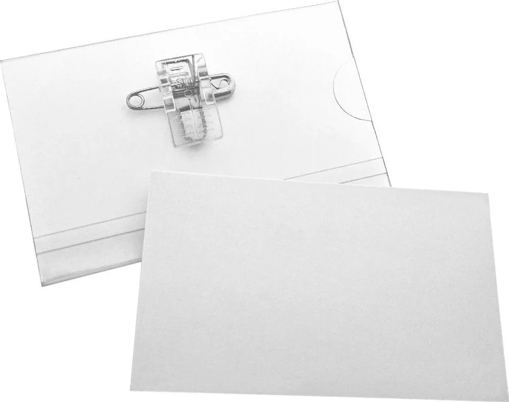 Badges d'Identification en Acétate Rigide 90x60mm Fixation Pince - 100pcs