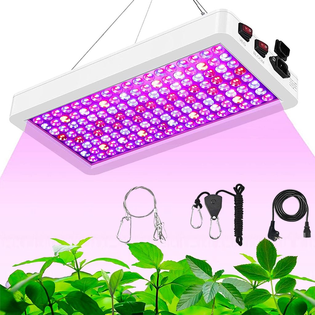 100W 287 LED Pflanzenlampe Vollspektrum 2500lm Pflanzenlicht mit VEG & BLOOM Doppelschalter Grow Lampe Zimmerpflanzen Wachstumslampe