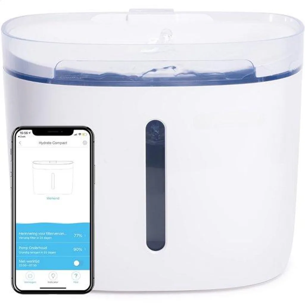 Fontaine à eau pour chat et chien 2.5L en inox, filtration multicouche