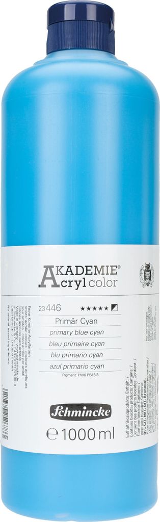 Schmincke AKADEMIE Acryl - Primär Cyan 1000ml Acrylfarbe - 23 446 029