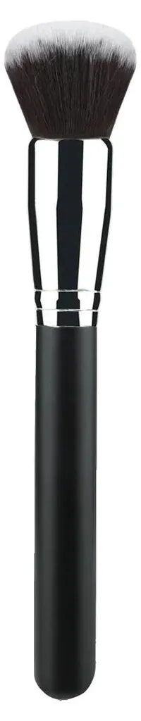 Set de pinceaux de maquillage noir tête ronde en fibres haut de gamme