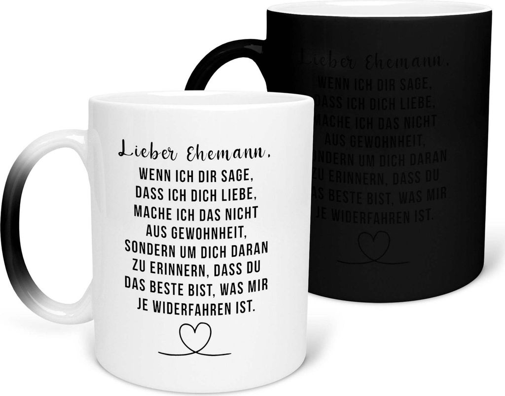 22Feels Zaubertasse Ehemann Geschenk Erster Hochzeitstag Kaffeetasse Farbwechsel Männer Hochzeitsjubiläum Ehepartner Valentinstag für Ihn Weihna...