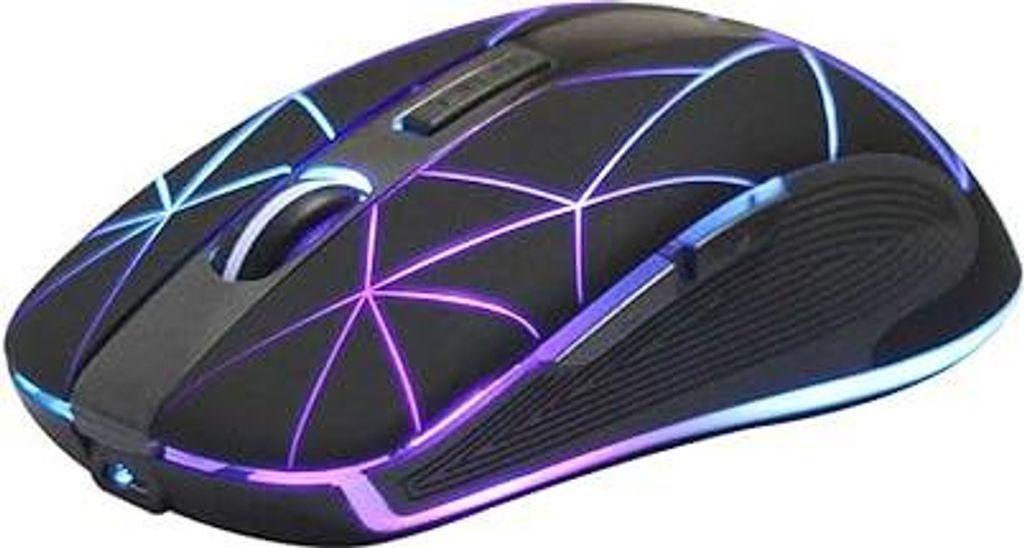 Rii Kabellose Funkmaus, 2.4G Optische Maus Mit USB Nano Empfänger, 7 LED Beleuchtung für Windows/Mac/Linux, Office Home, Schwarz