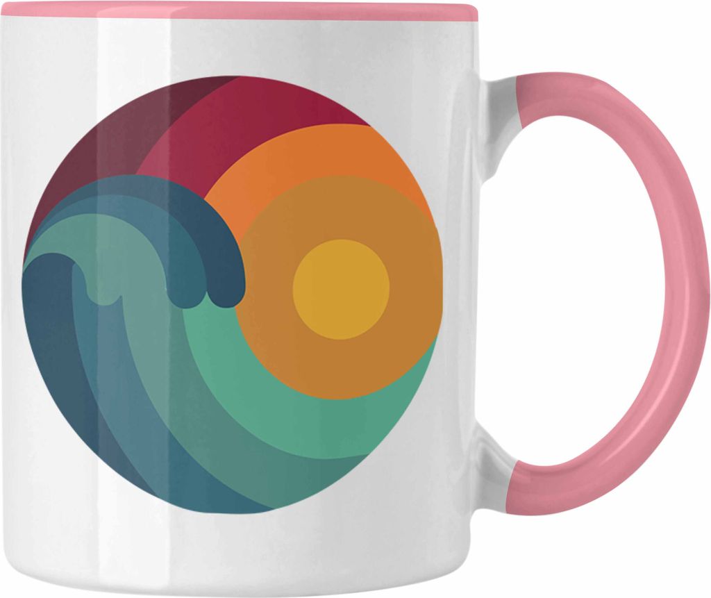 Trendation - Kitesurfing Tasse Geschenk für Kitesurfer Geschenkidee Retro Vintage Grafiken (Rosa)