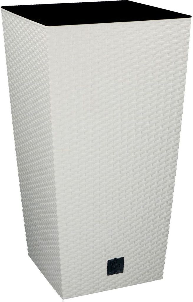 Pflanztopf Blumentopf 32x32x62cm Rattan Optik in Weiß