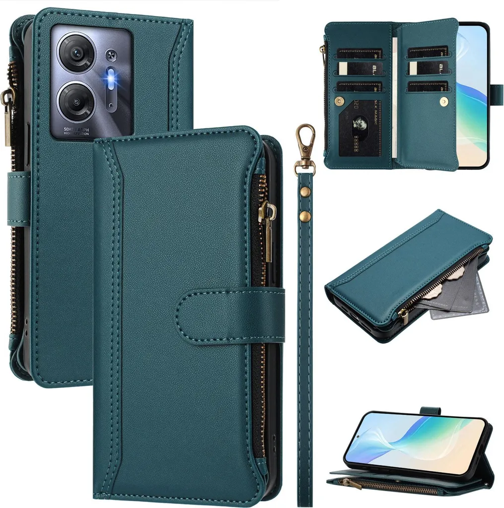 Protezione Infinix Hot 30 5G: Custodia Portafoglio Rinforzata Verde