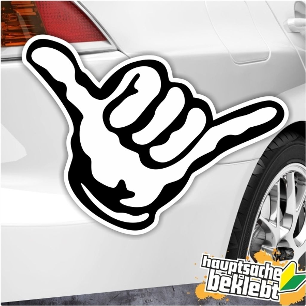 Kiwistar - Autoaufkleber - 20x13 cm - Hang Loose - Surfer Hand für Auto, Laptop, Fahrrad, LKW, Motorrad Aufkleber Mehrfarbig Sticker Decal