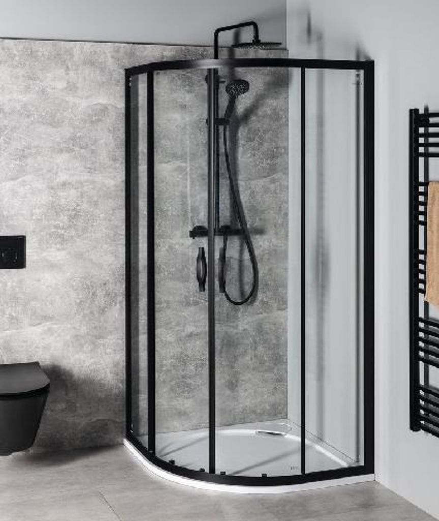 Mampara de ducha Gelco SIGMA SIMPLY BLACK, forma de cuarto Imagen del producto 