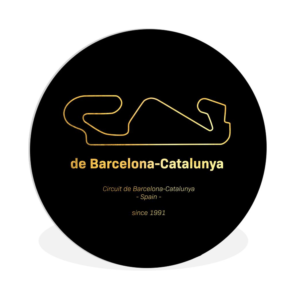 MuchoWow Rundes Wandbild - Runde Bilder Formel 1 - Rennstrecke - Barcelona Ø 30 cm Kreis Wanddekoration Kunststoff - Wandkreis - Wandschmuck - S...