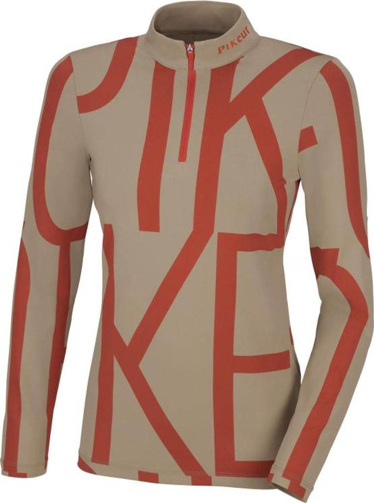Pikeur Print Shirt, Damenshirt, Langarmshirt Größe - 40 Farbe - soft taupe