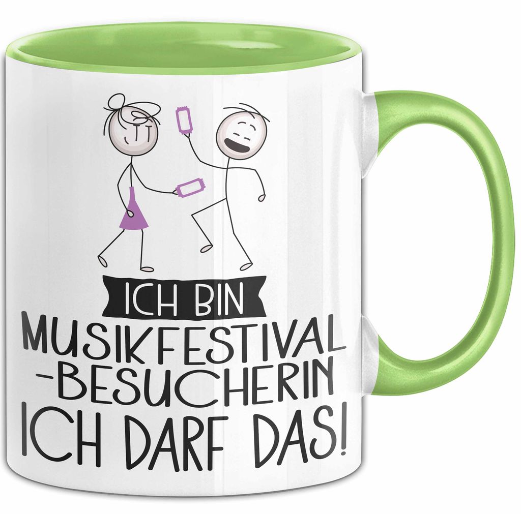 Geschenk für Musikfestival-Besucherin Tasse Lustige Geschenkidee Geburtstag Ich Bin Musikfestival-Besucherin Ich Darf Das (Grün)