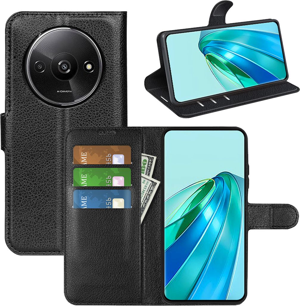 Für Xiaomi Redmi A3 Smart Handy Tasche Schwarz Etuis Produktbild 