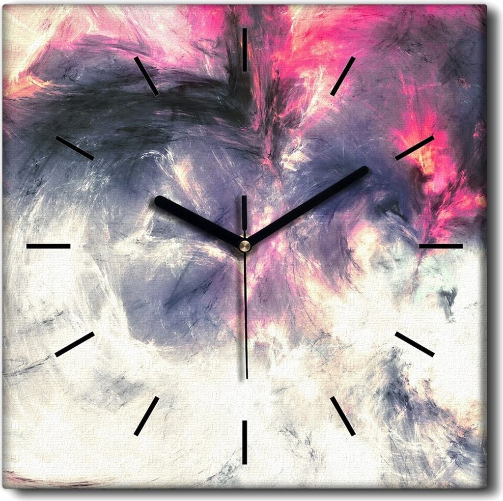 Coloray Uhr auf Leinwand 30x30 cm Wand Uhr Dekoration Wohnzimmer Segeltuch schwarze Hände -Abstraktion Kunstkunst