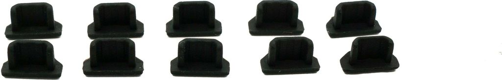 SYSTEM-S 10x USB Micro B Port Abdeckung Silikon Anti Staub Schutz 7 x 2 mm Stecker in Schwarz