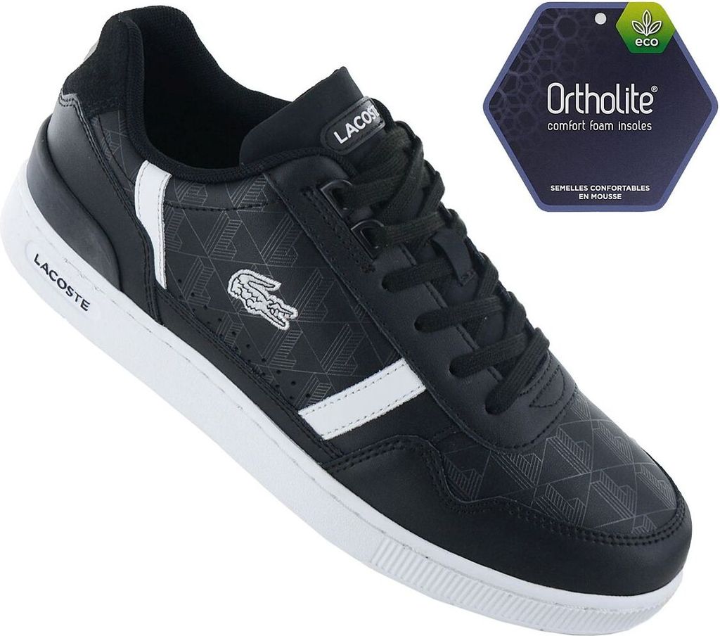 LACOSTE T-Clip Leather - Baskets pour homme en cuir noir Image du produit 