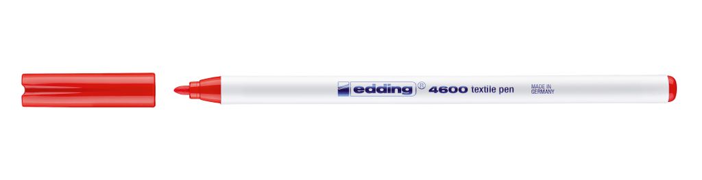 Edding 4600-002 4600 Textilmarker- Rundspitze, 1 mm, rot Productafbeelding 