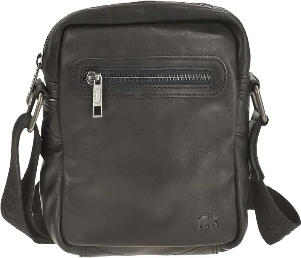 Sac à bandoulière en cuir Leonardo noir Bear Design CP1847 19x22cm