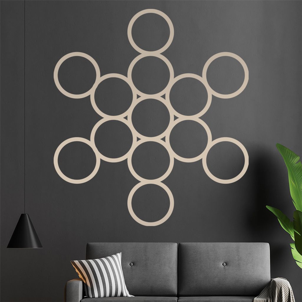 Frucht des Lebens Wandtattoo in 6 Größen - Wandaufkleber Wall Sticker - Dekoration, Küche, Wohnzimmer, Schlafzimmer, Badezimmer