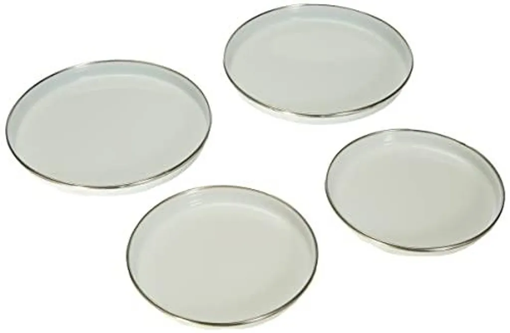 Karl Krüger Set de 4 plaques de cuisson émaillées blanches polyvalentes - 8