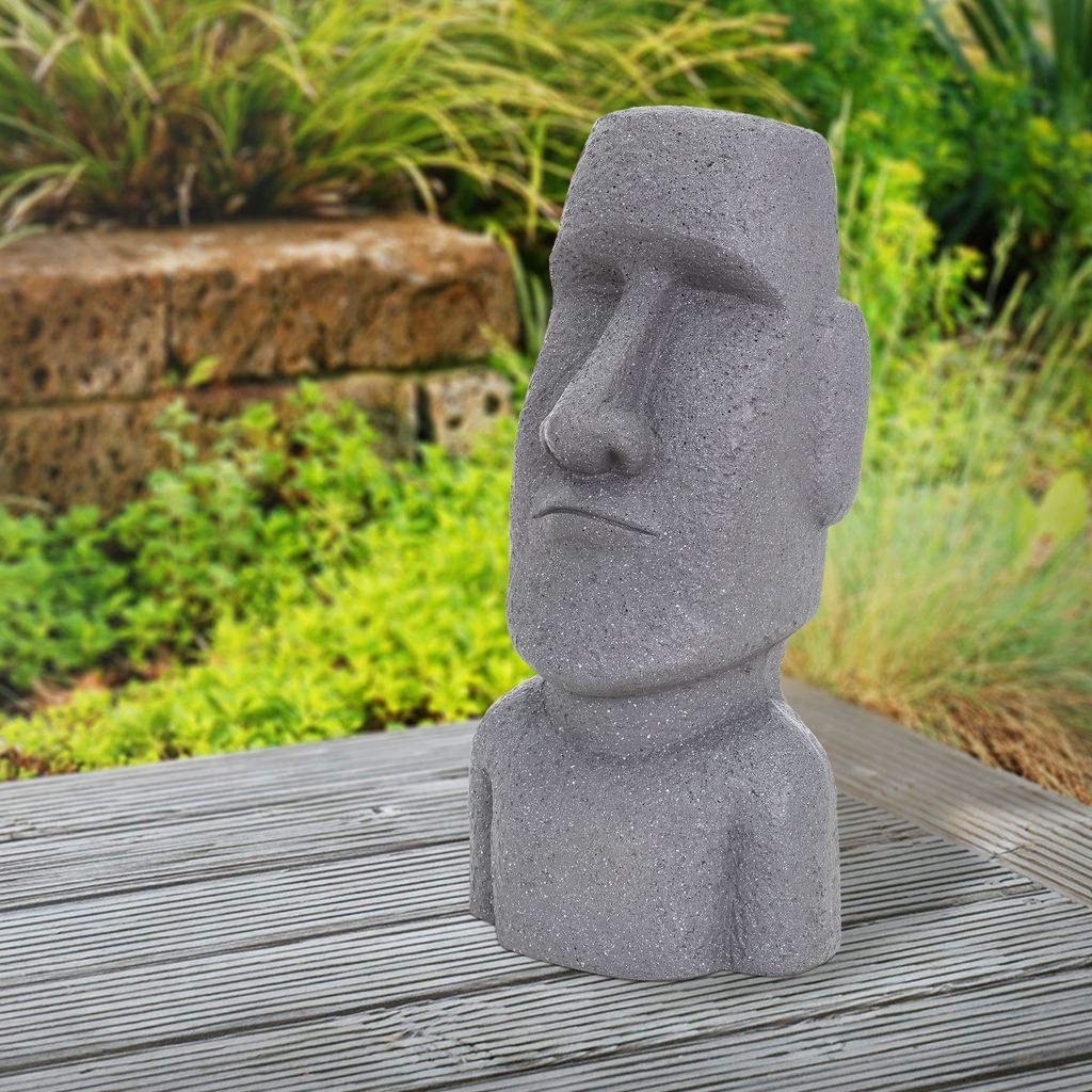ECD Germany Moai Figur Rapa Nui Kopf 53,5 cm hoch, Grau, Produktbild 7