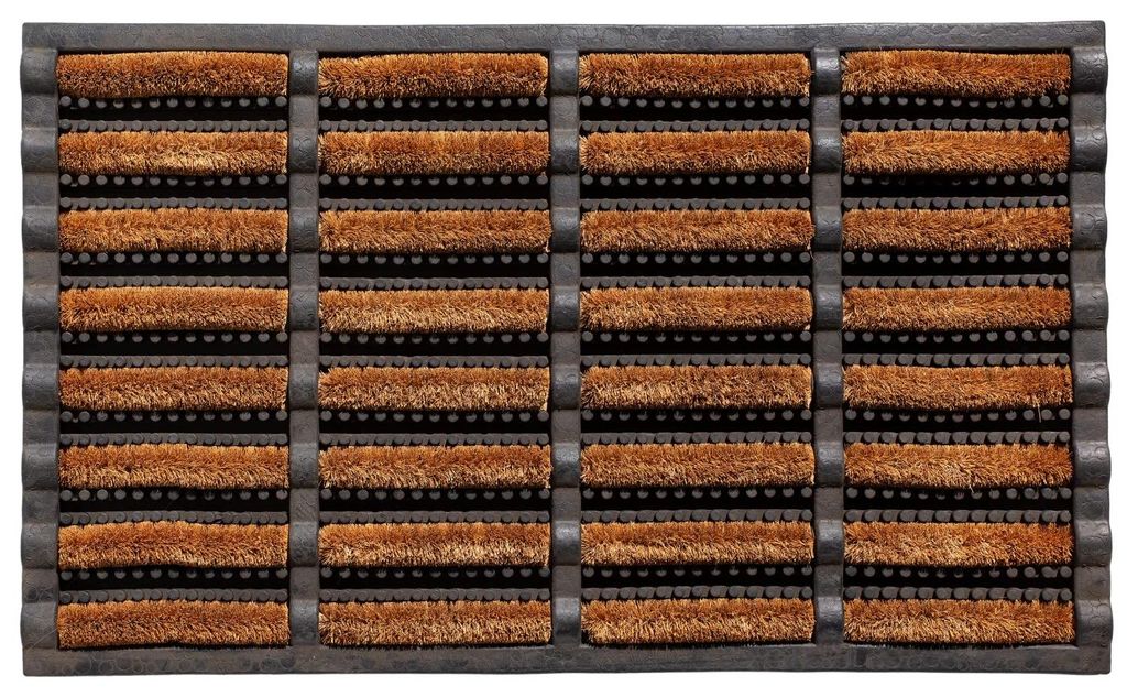 Deurmat 45 x 75 cm, bruin, kokos en rubber, antislip, voor Productafbeelding 