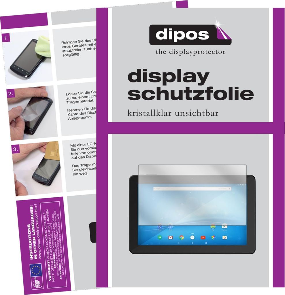 2x Schutzfolie für Format 19.0 Zoll Wide 408 x 255 mm klar Displayschutzfolie Folie Display Schutz dipos