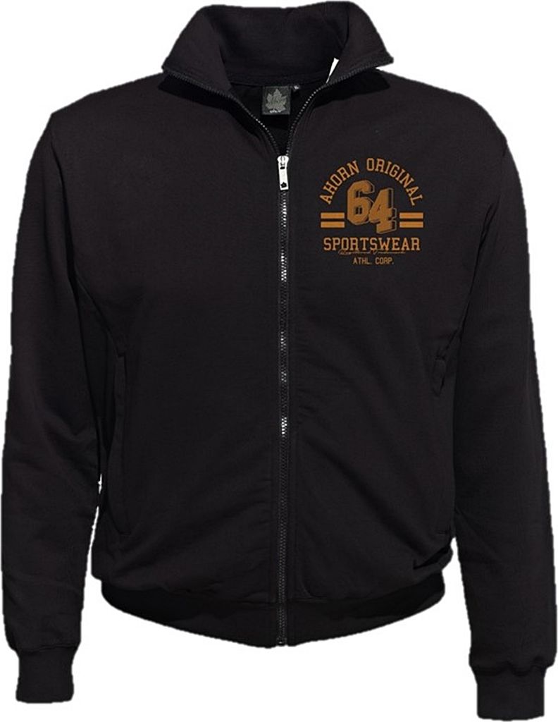Bigsize Trainerjacke Sweatjacke AHORN SPORTSWEAR Athl. Corp. orange Schwarz 4XL