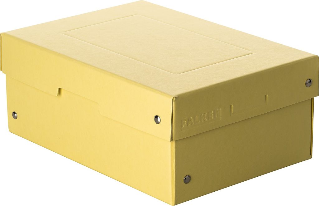 Boîte de rangement jaune, format A5, 25 x 18 x 10 cm, avec Image du produit 